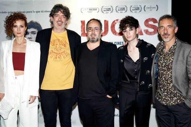 Irene Anula, Jordi Aguilar, Alex Montoya, Jorge Motos and Jorge Cabrera attend 'Lucas' premiere at the Ideal cinema on June 24, 2021 in Madrid, Spain.