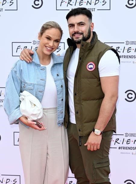 Vicky Pattison and Ercan Ramadan attend the Comedy Central's FriendsFest: London Photocall at Clapham Common on June 24, 2021 in London, England.