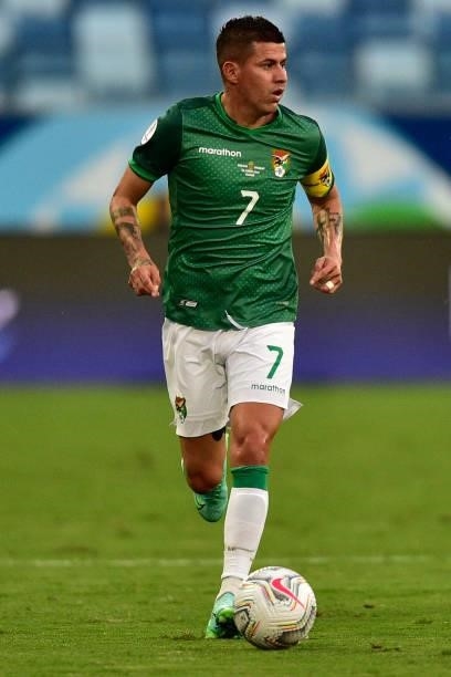 Juan Carlos Arce of Bolivia during a Group A match between Bolivia and Uruguay as part of Copa America Brazil 2021 at Arena Pantanal on June 24, 2021...