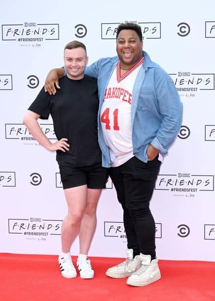 Vinegar Strokes and Cheryl Hole attend the Comedy Central's FriendsFest: London Photocall at Clapham Common on June 24, 2021 in London, England.