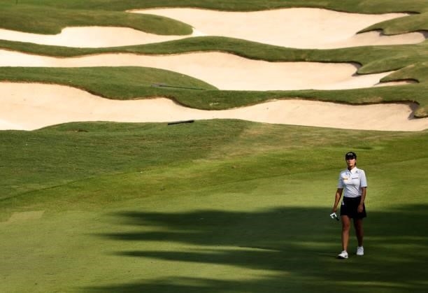 Chun In-gee of South Korea walks along on the 16th hole during the first round of the KPMG Women's PGA Championship at Atlanta Athletic Club on June...