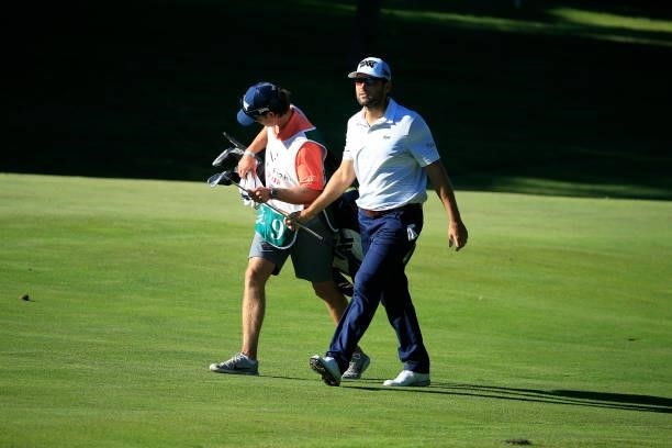 Paul Barjon of New Caledonia walks the course during the first round of the Live And Work In Maine Open held at Falmouth Country Club on June 24,...
