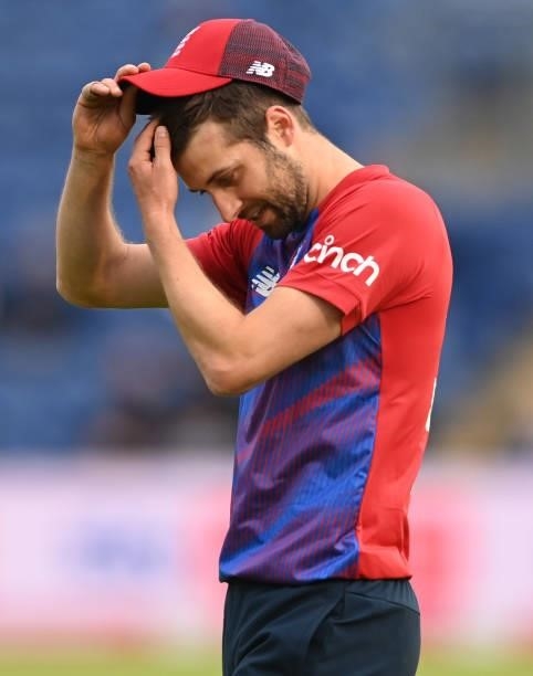 Mark Wood of England during the second T20 International between England and Sri Lanka at Sophia Gardens on June 24, 2021 in Cardiff, Wales.