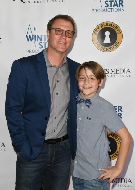 Actors Ryan O'Quinn and Asher O'Quinn attend the premiere of "Secret Agent Dingledorf and His Trusty Dog Splat