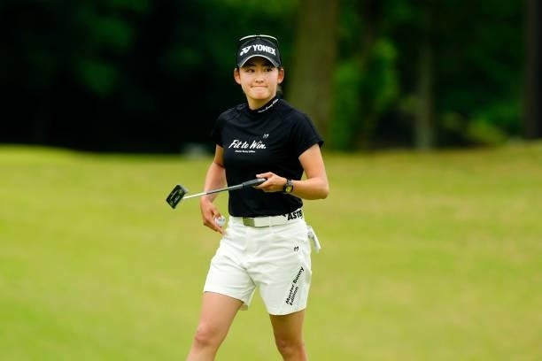 Chisato Iwai of Japan is seen on the 9th green during the final round of the JLPGA Pro Test at Shizu Hills Country Club on June 25, 2021 in...