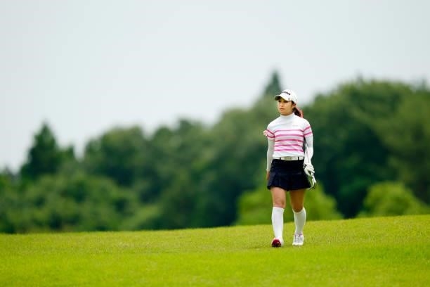 Minori Hashizoe of Japan walks on the 10th fairway during the final round of the JLPGA Pro Test at Shizu Hills Country Club on June 25, 2021 in...