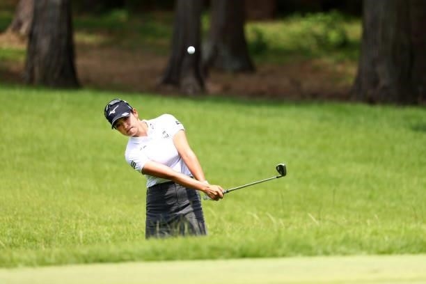 Eriak Hara of Japan chips onto the 8th green during the second round of the Earth Mondamin Cup at Camellia Hills Country Club on June 25, 2021 in...