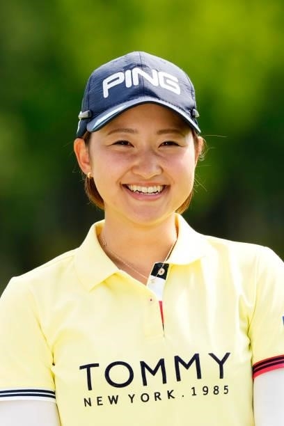 Ami Hirai of Japan poses for photographs after passing the professional test following the final round of the JLPGA Pro Test at Shizu Hills Country...