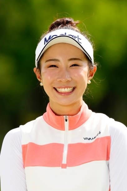 Mana Shinozaki of Japan poses for photographs after passing the professional test following the final round of the JLPGA Pro Test at Shizu Hills...