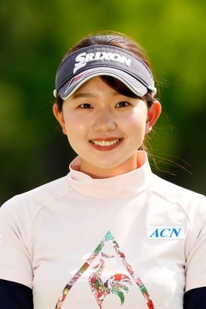 Saho Yamada of Japan poses for photographs after passing the professional test following the final round of the JLPGA Pro Test at Shizu Hills Country...