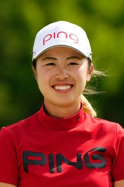 Nanako Ueno of Japan poses for photographs after passing the professional test following the final round of the JLPGA Pro Test at Shizu Hills Country...