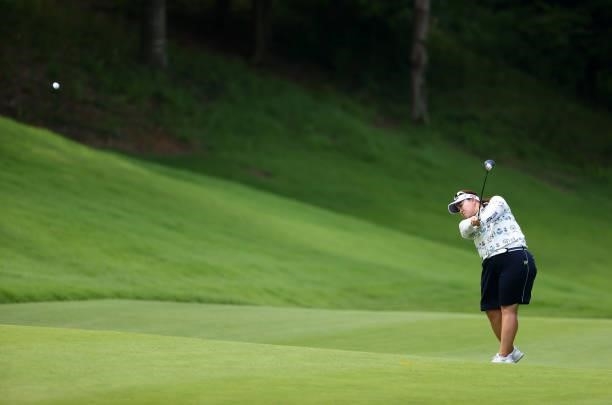 Miki Sakai of Japan hits her second shot on the 16th hole during the second round of the Earth Mondamin Cup at Camellia Hills Country Club on June...