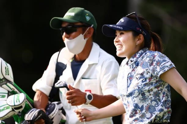 Yuna Nishimura of Japan is seen on the 9th hole during the second round of the Earth Mondamin Cup at Camellia Hills Country Club on June 25, 2021 in...