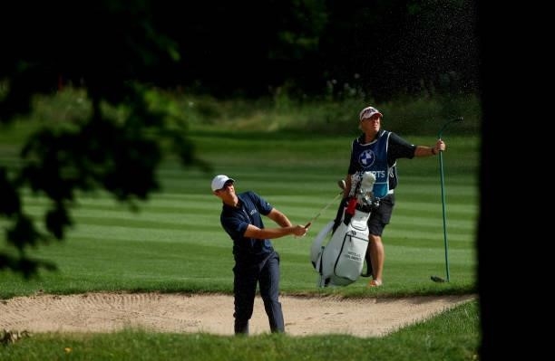 Nicolas Colsaerts of Belgium playing from a fairway bunker on the 13th hole during the second round of The BMW International Open at Golfclub Munchen...