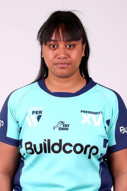 Yolanda Maiava of the President's XV poses during the President's XV Super W Headshots Session at Pacific Bay Hotel on June 25, 2021 in Coffs...