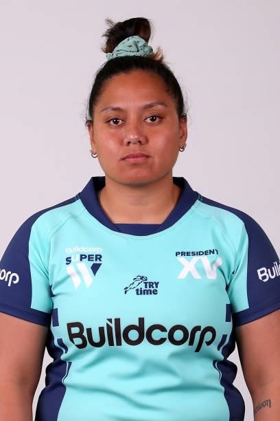 Maraea Tupai of the President's XV poses during the President's XV Super W Headshots Session at Pacific Bay Hotel on June 25, 2021 in Coffs Harbour,...