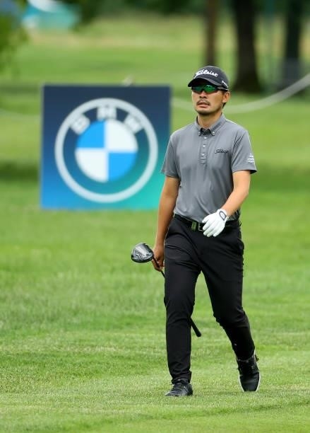 Masahiro Kawamura of Japan walking down the 9th hole during the second round of The BMW International Open at Golfclub Munchen Eichenried on June 25,...