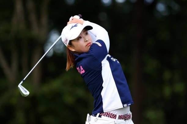 Mao Saigo of Japan hits her tee shot on the 9th hole during the second round of the Earth Mondamin Cup at Camellia Hills Country Club on June 25,...