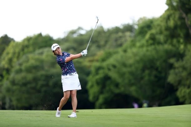 Mio Kotaki of Japan hits her third shot on the 8th hole during the second round of the Earth Mondamin Cup at Camellia Hills Country Club on June 25,...