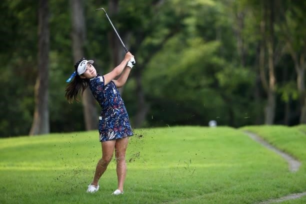 Yui Kawamoto of Japan hits her third shot on the 8th hole during the second round of the Earth Mondamin Cup at Camellia Hills Country Club on June...