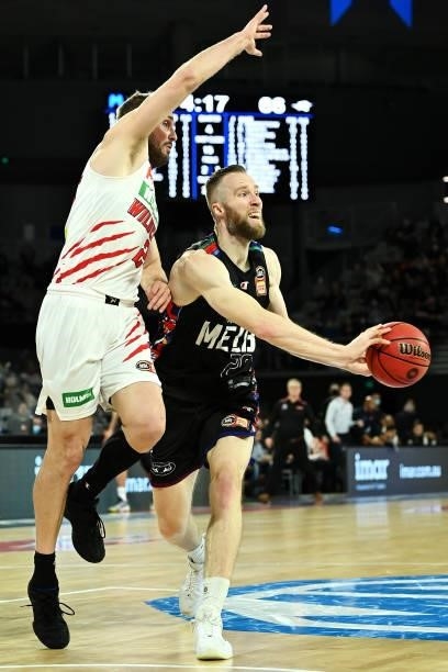 David Barlow of Melbourne United passes during game three of the NBL Grand Final Series between Melbourne United and the Perth Wildcats at John Cain...