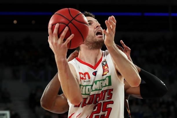 Corey Shervill of the Wildcats sets to lay up a shot during game three of the NBL Grand Final Series between Melbourne United and the Perth Wildcats...