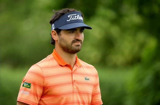 Antoine Rozner of France on the 1st tee during the second round of The BMW International Open at Golfclub Munchen Eichenried on June 25, 2021 in...