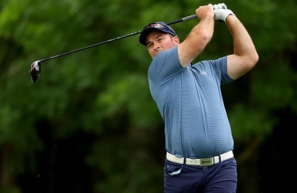 Ryan Fox of New Zealand on the 13th tee during the second round of The BMW International Open at Golfclub Munchen Eichenried on June 25, 2021 in...