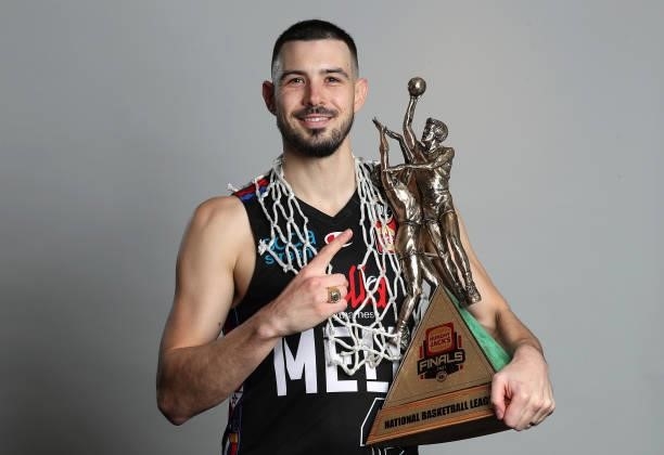 Chris Goulding of United poses following victory in game three of the NBL Grand Final Series between Melbourne United and the Perth Wildcats at John...
