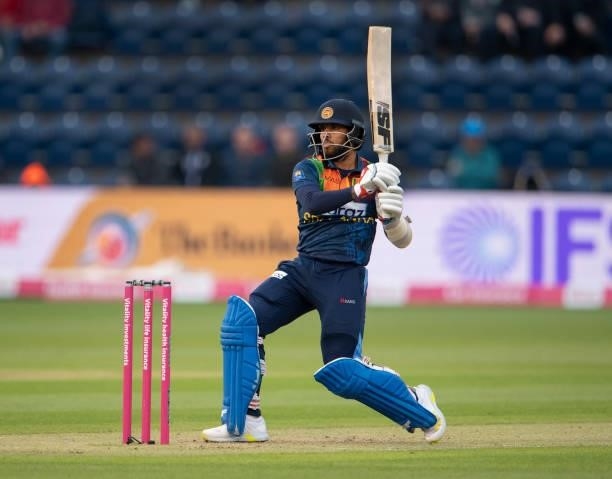 Kusal Mendis of Sri Lanka in batting during the 2nd T20I between England and Sri Lanka at Sophia Gardens on June 24, 2021 in Cardiff, Wales.