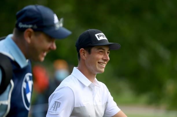 Viktor Hovland of Norway on the 16th tee during the second round of The BMW International Open at Golfclub Munchen Eichenried on June 25, 2021 in...
