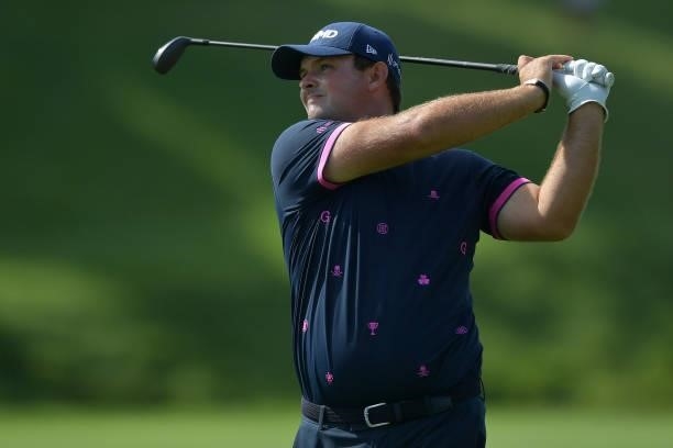 Patrick Reed of the United States plays a shot on the 13th hole during the second round of the Travelers Championship at TPC River Highlands on June...