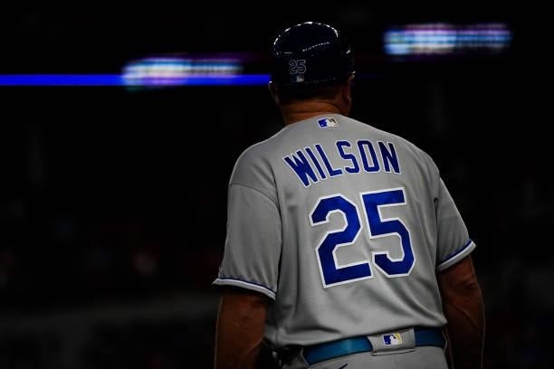 Vance Wilson of the Kansas City Royals during the game against the Texas Rangers at Globe Life Field on June 25, 2021 in Arlington, Texas.
