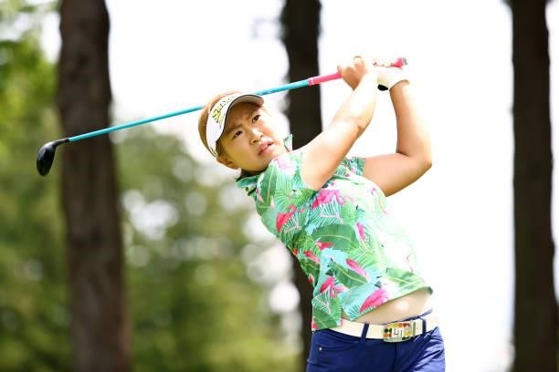 Sakura Kito of Japan hits her tee shot on the 9th hole during the third round of the Earth Mondamin Cup at Camellia Hills Country Club on June 26,...