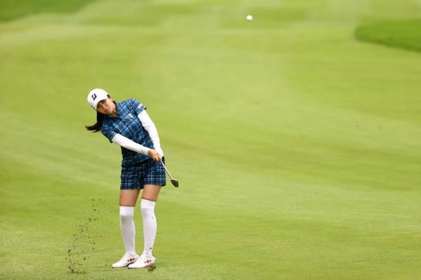 Kotone Hori of Japan hits her third shot on the 8th hole during the third round of the Earth Mondamin Cup at Camellia Hills Country Club on June 26,...