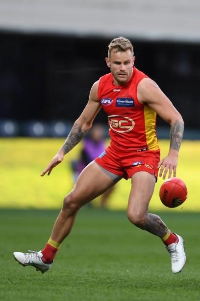 Brandon Ellis of the Suns in action during the round 15 AFL match between the North Melbourne Kangaroos and the Gold Coast Suns at Blundstone Arena...