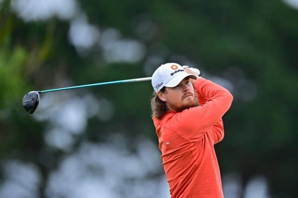 Espen Kofstad of Norway plays his first shot on the 1st hole during Day Three of the Open de Bretagne at Golf Bluegreen de Pleneuf Val Andre on June...