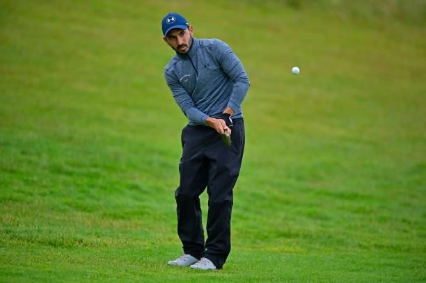 Jerome Lando Casanova of France plays his second shot on the 10th hole during Day Three of the Open de Bretagne at Golf Bluegreen de Pleneuf Val...