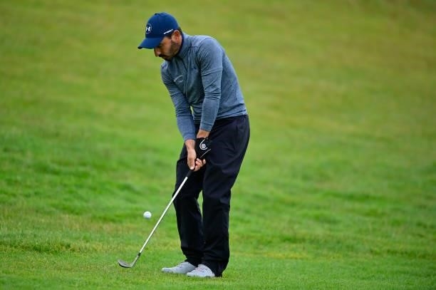 Jerome Lando Casanova of France plays his second shot on the 10th hole during Day Three of the Open de Bretagne at Golf Bluegreen de Pleneuf Val...
