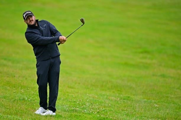 Hennie Du Plessis of South Africa plays his second shot on the 10th hole during Day Three of the Open de Bretagne at Golf Bluegreen de Pleneuf Val...