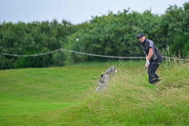 Henry Scott of Scotland plays his second shot out of the rough on the 10th hole during Day Three of the Open de Bretagne at Golf Bluegreen de Pleneuf...