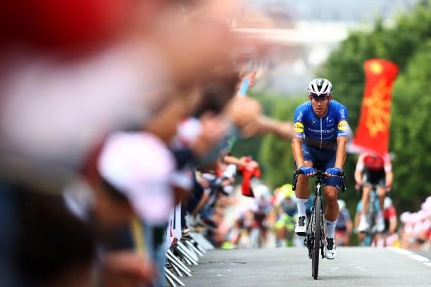 Davide Ballerini of Italy and Team Deceuninck - Quick-Step at arrival during the 108th Tour de France 2021, Stage 1 a 197,8km stage from Brest to...
