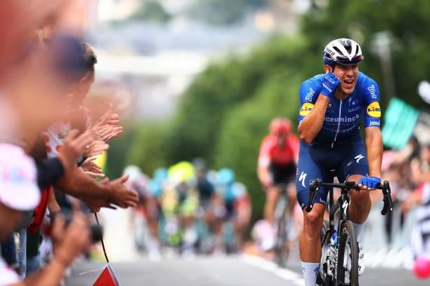 Davide Ballerini of Italy and Team Deceuninck - Quick-Step at arrival during the 108th Tour de France 2021, Stage 1 a 197,8km stage from Brest to...