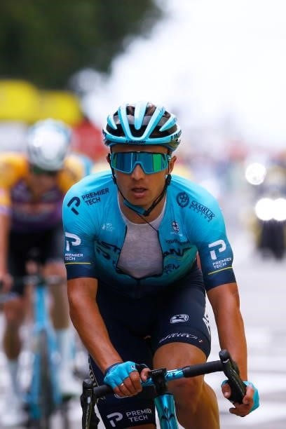 Alexey Lutsenko of Kazakhstan and Team Astana - Premier Tech at arrival during the 108th Tour de France 2021, Stage 1 a 197,8km stage from Brest to...