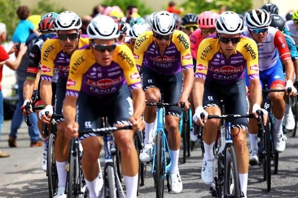 Jonas Rickaert of Belgium & Mathieu Van Der Poel of The Netherlands and Team Alpecin-Fenix during the 108th Tour de France 2021, Stage 1 a 197,8km...