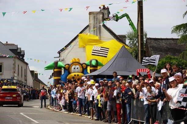 Fans at Le Tréhou Village during the 108th Tour de France 2021, Stage 1 a 197,8km stage from Brest to Landerneau - Côte De La Fosse Aux Loups 176m /...