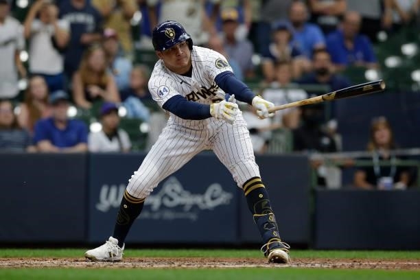 Avisail Garcia of the Milwaukee Brewers up to bat against the Colorado Rockies at American Family Field on June 25, 2021 in Milwaukee, Wisconsin....
