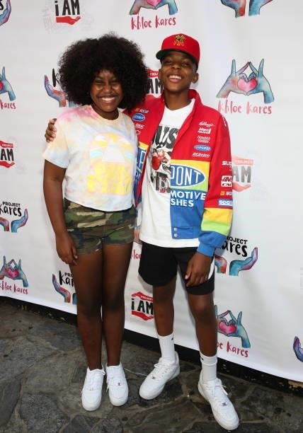 Actress Khloe Thompson and Jahkil Jackson host Project Kares Giveback Event at The Parlor on June 26, 2021 in West Hollywood, California.