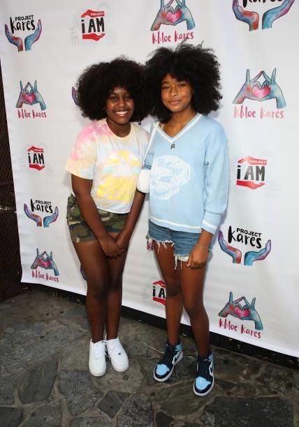 Actors Khloe Thompson and Mychal Bella Bowman attend Project Kares Giveback Event Hosted by Jahkil Jackson and Khloe Thompson at The Parlor on June...