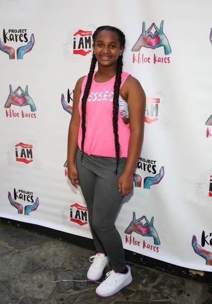 Actress Zariah Gibson attends Project Kares Giveback Event Hosted by Jahkil Jackson and Khloe Thompson at The Parlor on June 26, 2021 in West...